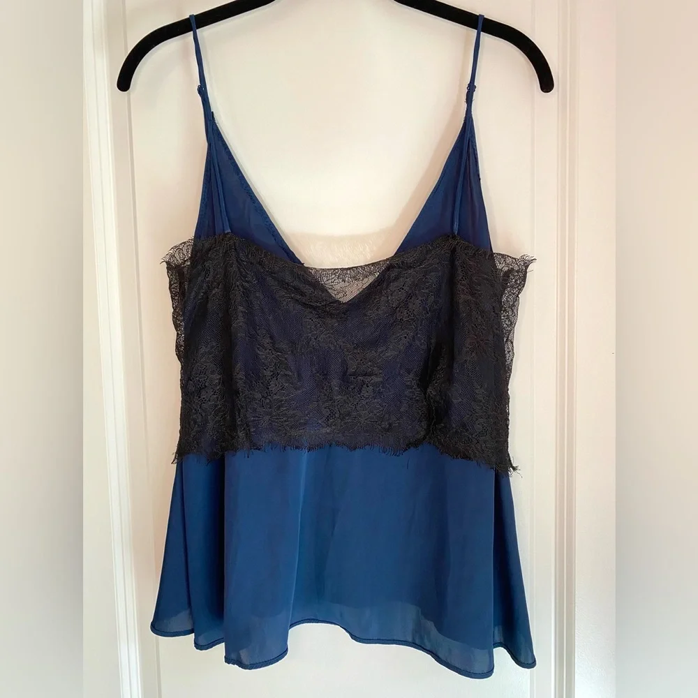 Free People Lace Bralette Tank Navy/Black Size XS